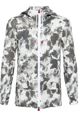 Kiton Leinenjacke mit abstraktem Print