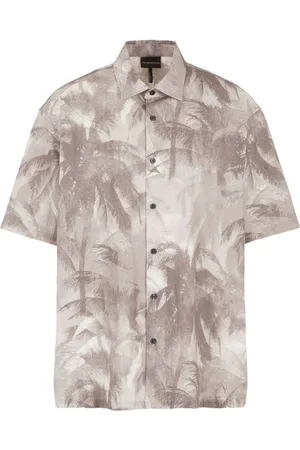 Emporio Armani Hemd mit Palmen-Print