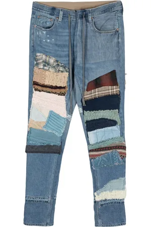 GREG LAUREN Halbhohe Tapered-Jeans