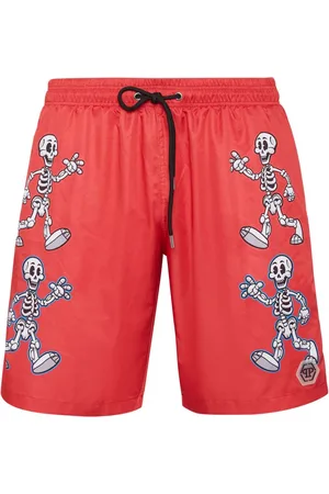 Philipp Plein Badeshorts mit Skelett-Print