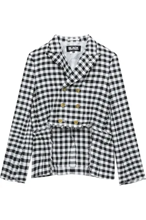 Comme des Garçons Vichy-Karo-Jacke mit Cut-Out