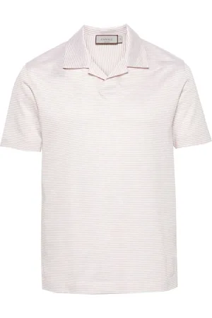 CANALI Gestreiftes Poloshirt aus Leinengemisch