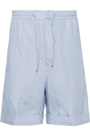 CANALI Leinenshorts mit Slub-Textur