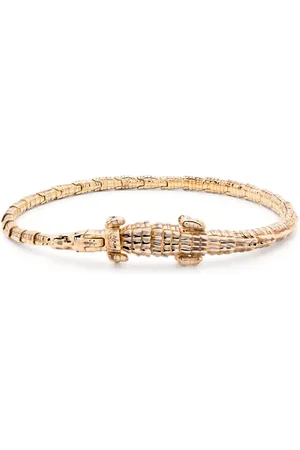 Bibi van der Velden 18kt Alligator Wrap Gelbgoldarmband mit Tsavorit