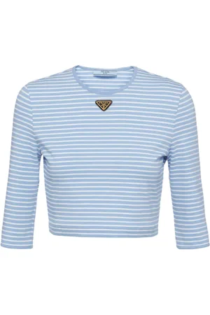 Prada Gestreiftes Cropped-T-Shirt