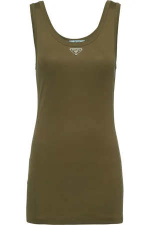 Prada Trägershirt mit Dreiecks-Logo