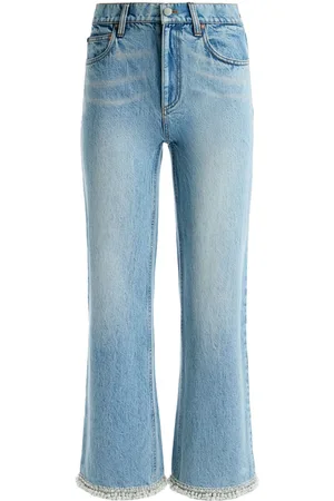 ALICE+OLIVIA Ora Wide-Leg-Jeans mit Verzierung