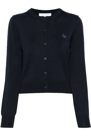 Maison Kitsuné Wollcardigan mit Logo-Applikation