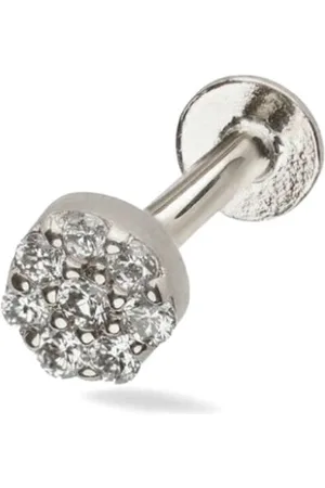 Lark & Berry 14kt Halo Full Weißgoldohrring mit Diamanten