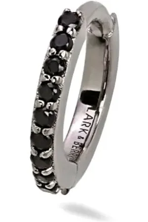 Lark & Berry Mittelgroße 14kt Modernist Goldcreole mit Diamanten