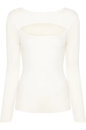 Allude Geripptes Oberteil mit Cut-Outs