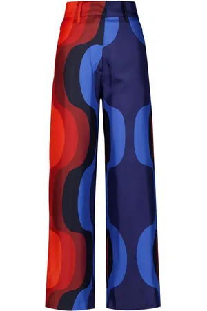 Paula Sonia Seidenhose mit Wellen-Print