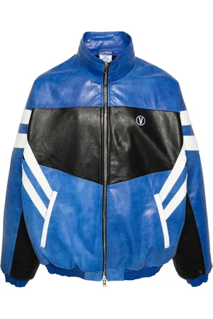 Vetements Lederjacke mit Logo-Stickerei