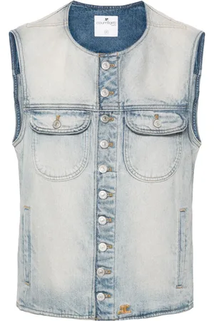 Courrèges Jeansweste mit Logo-Stickerei