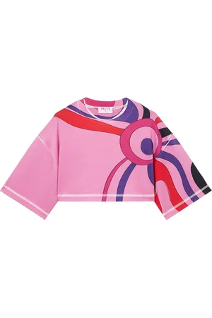 Puccini Cropped-Top mit Marmo-Print
