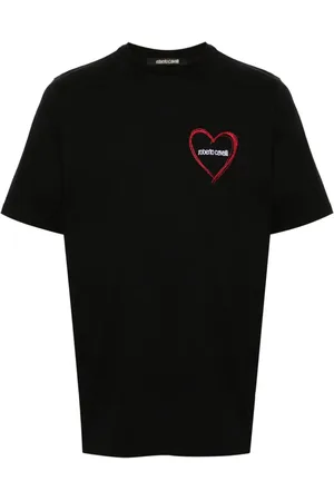 Roberto Cavalli T-Shirt mit aufgesticktem Herz