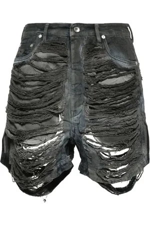Rick Owens Jeans-Shorts im Distressed-Look