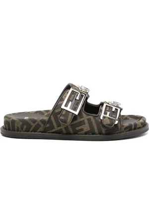 Fendi Canvas-Pantoletten mit FF-Jacquard