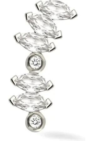 Lark & Berry 14kt Veto Weißgoldohrring mit Saphir und Diamanten