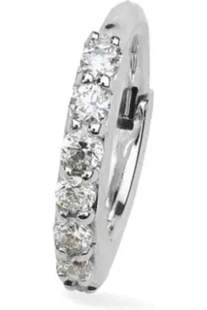 Lark & Berry Kleine 14kt Modernist Weißgoldcreole mit Diamanten