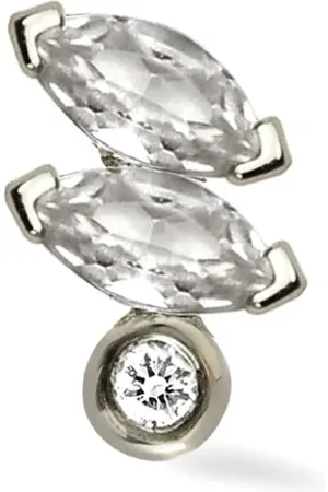Lark & Berry 14kt Veto Weißgoldohrring mit Saphir und Diamanten