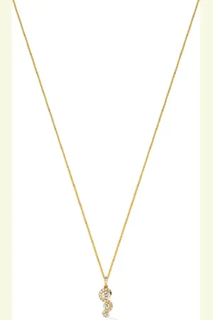 Lark & Berry 18kt Wave Goldhalskette mit Diamanten
