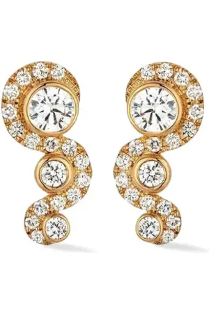 Lark & Berry 18kt Wave Goldohrringe mit Diamanten