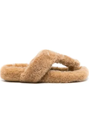 Loewe Ease Toe Shearling-Sandalen