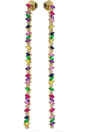 Lark & Berry 14kt Veto Goldohrringe mit Diamanten und Saphir