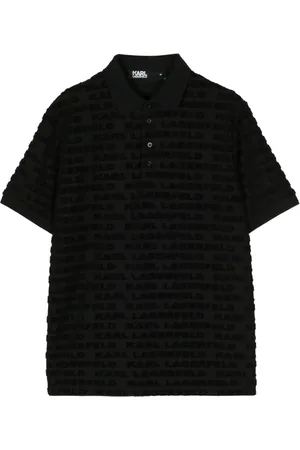 Karl Lagerfeld Poloshirt mit geflocktem Monogramm
