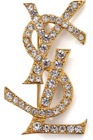 Saint Laurent YSL Brosche mit Strass