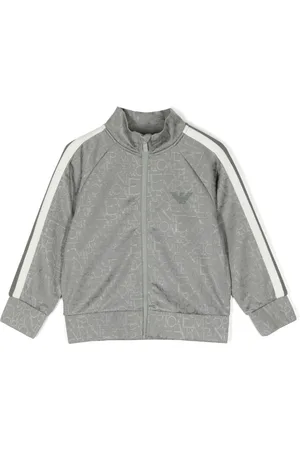Emporio Armani Streifen-Sportjacke aus Monogramm-Jacquard