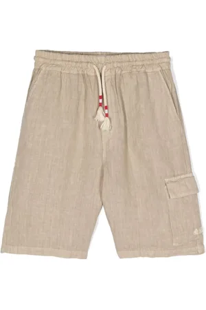 MC2 SAINT BARTH Shorts aus Leinen mit Logo-Stickerei