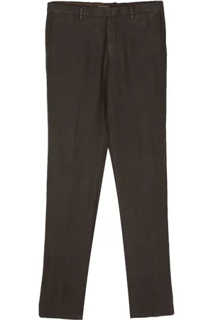 Boglioli Tapered-Hose aus Leinen-Chambray