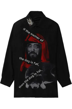 YOHJI YAMAMOTO Seidenhemd mit grafischem Print