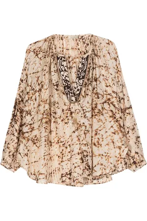 Mes Demoiselles Seidenbluse mit abstraktem Print