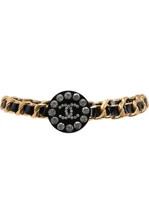 CHANEL 1980s-1990s strassverzierter Gürtel mit CC