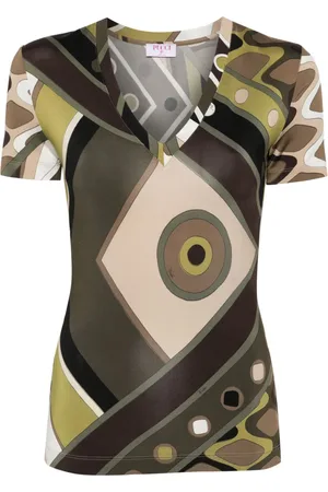 Puccini Satin-T-Shirt mit Vivara-Print