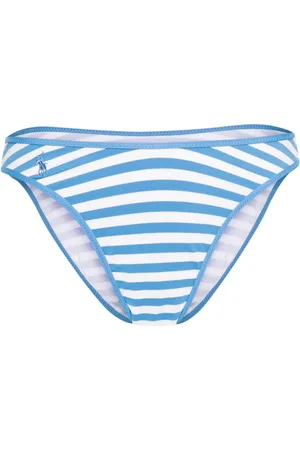 Ralph Lauren Gestreiftes Pikee-Bikinihöschen