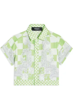 VERSACE Kariertes Seidenhemd mit Medusa-Print