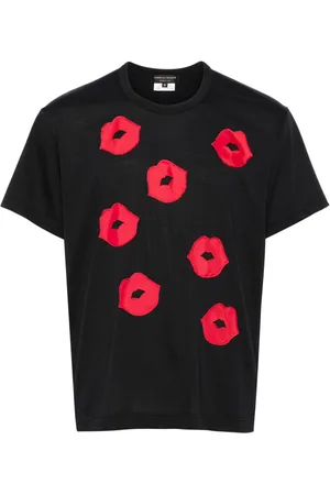 Comme des Garçons Jersey-T-Shirt mit Lippenapplikation