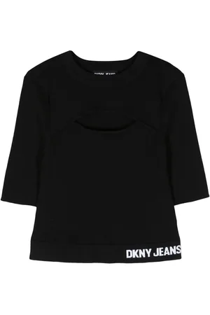 DKNY Geripptes Strickoberteil mit Cut-Out