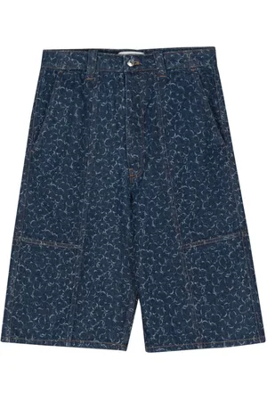 Maison Kitsuné Jeans-Shorts mit Blumen-Print