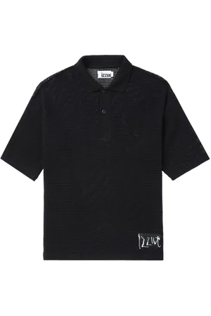 Izzue Poloshirt mit Lochstrickmuster