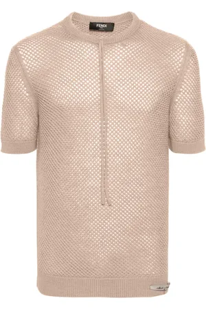 Fendi T-Shirt mit Lochstrickmuster