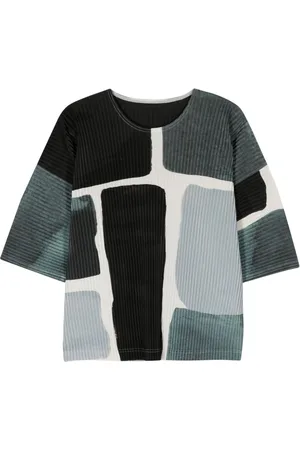 Issey Miyake Plissiertes Landscape T-Shirt