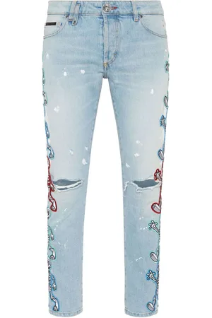 Philipp Plein Tief sitzende Skully Gang Skinny-Jeans