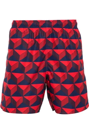 Lacoste Logo-Badeshorts mit geometrischem Muster