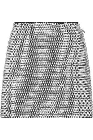 Philipp Plein Leder-Minirock mit Kristallen