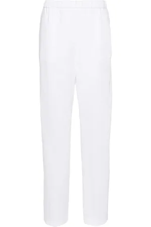 Fabiana Filippi Tapered-Hose aus Chambray mit Paspelierung
